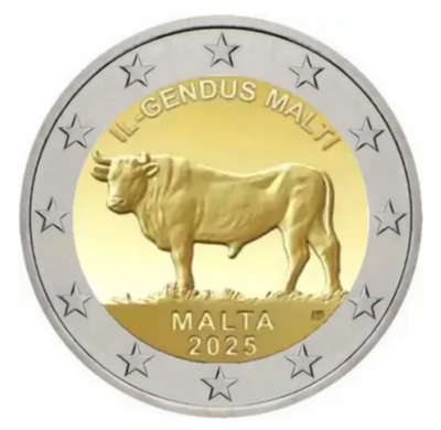 2 Euro MALTA - 2025 im Blister - Maltesischer Ochse